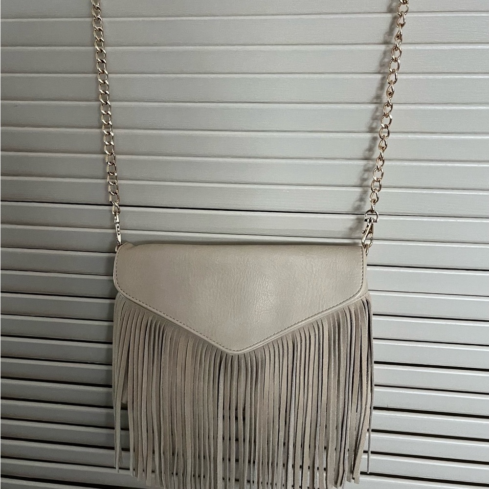 MODE LUXE NWOT Faux Leather Crossbody/Clutch in Taupe Color Excellent Condition